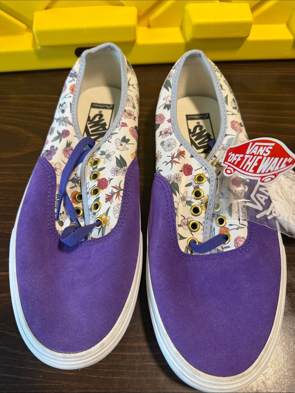 Vans Purple Suede Floral Canvas Low-Top Sneakers
